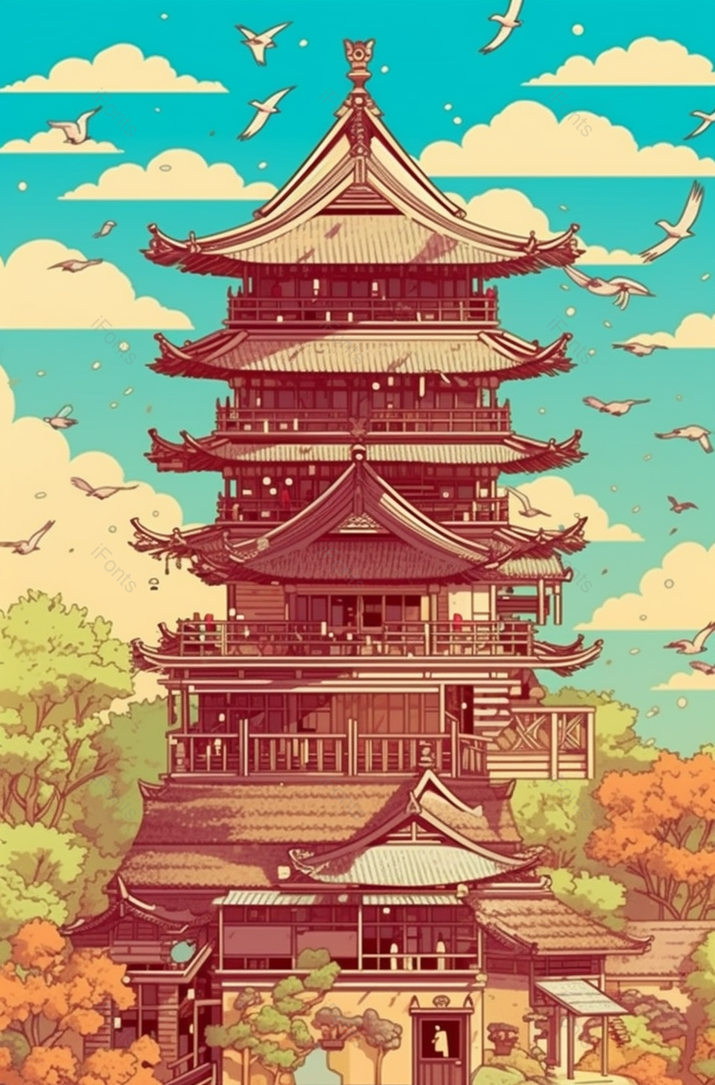 手绘渐变中国风仙鹤祥云插画背景,插画/手绘图,插画/手绘图库,插画/手绘图下载,插画/手绘